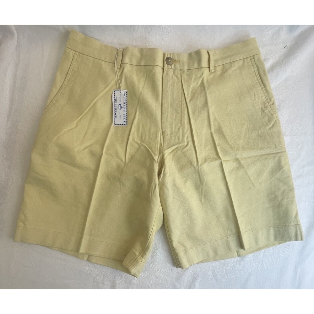 Southern Tide Flat Front Casual Yellow Shorts Men's Size 36 9" Inseam NWT